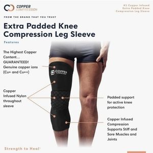 "Cooper Compression" Padded knee sleeve Compression (S/XS/M) NEW 🆕
